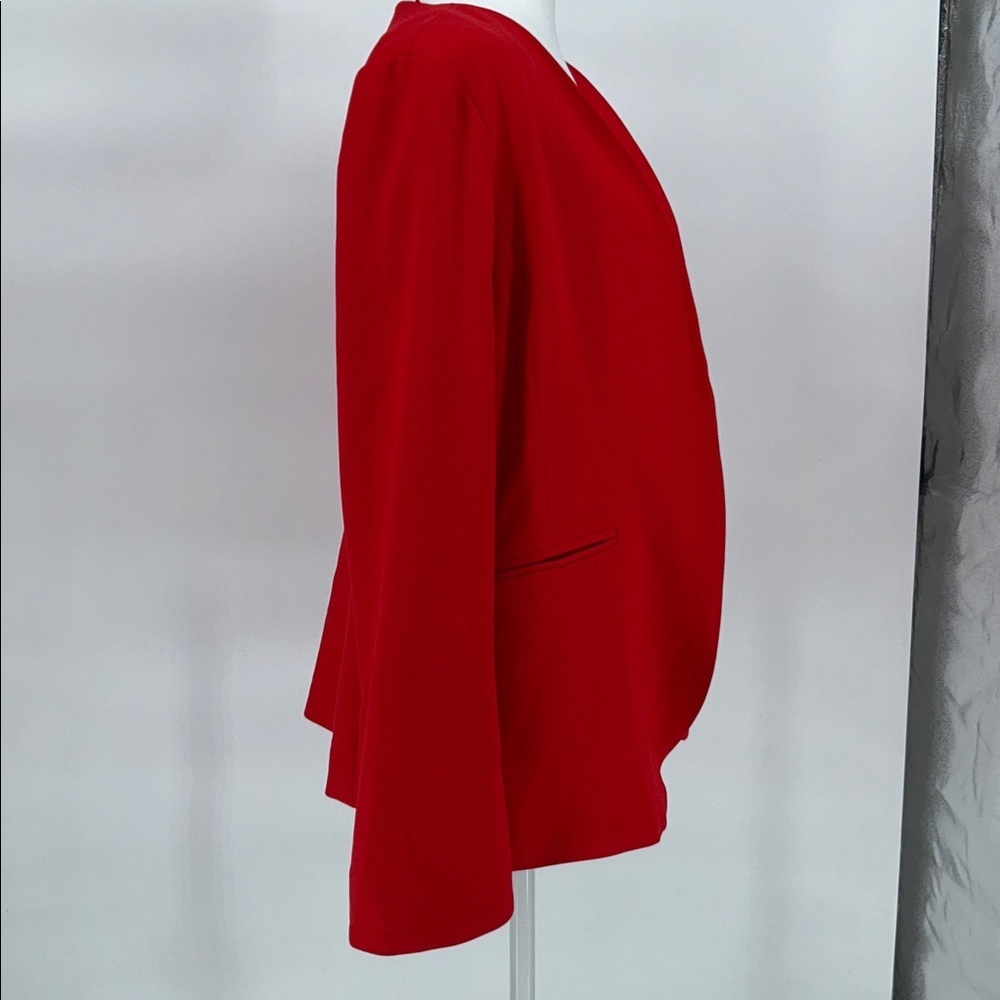 Adrienne Vittadini/Sandro Red Open-Front Blazer (Size Medium) - Picture 5 of 11